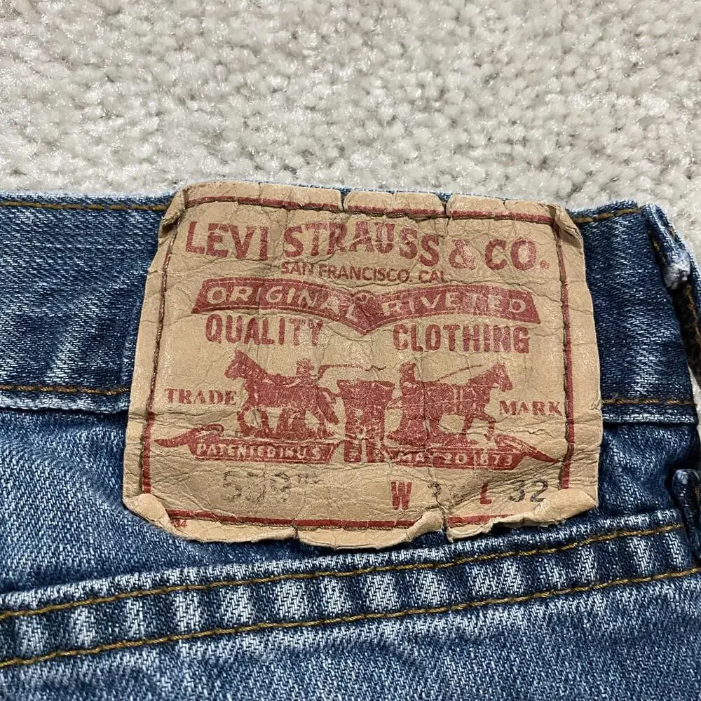 Levis 559 Jeans Mens 36x32* Blue Relaxed Straight Denim Medium Wash Zip Fly